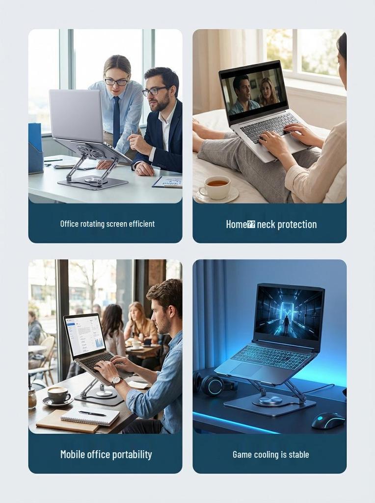 Adjustable Carbon Steel & Aluminum Laptop/Tablet Stand