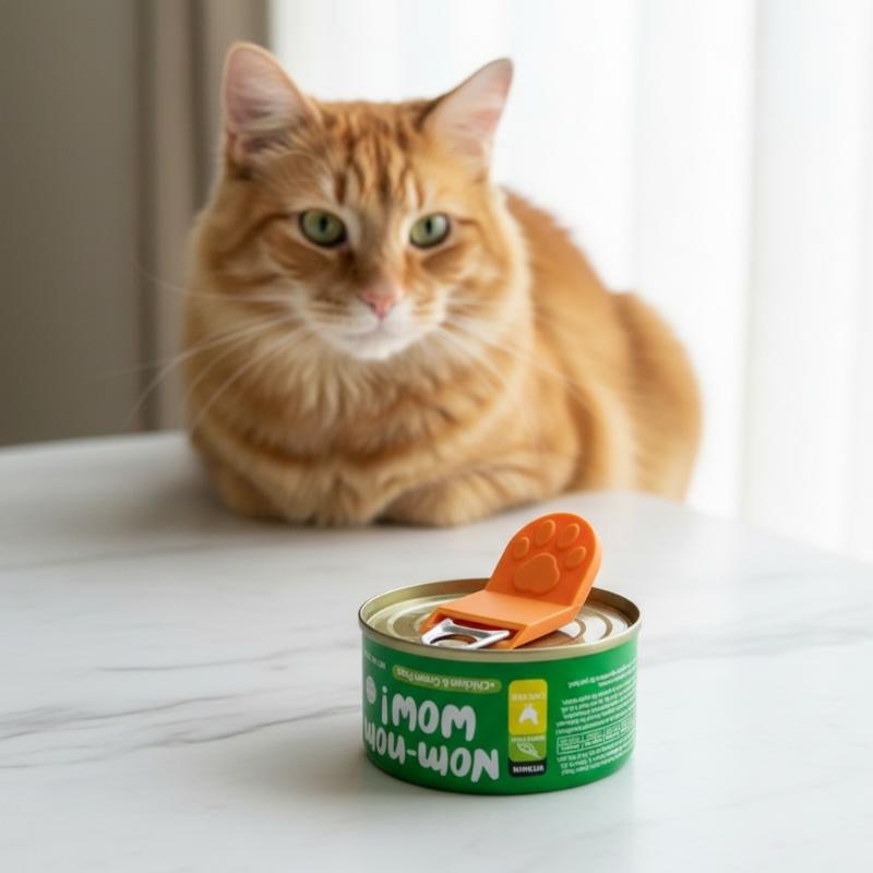 Cat Shape Can Opener for Pets Manual Ring Pull Opener Portable Design for Home Kitchen Pet Food Cans