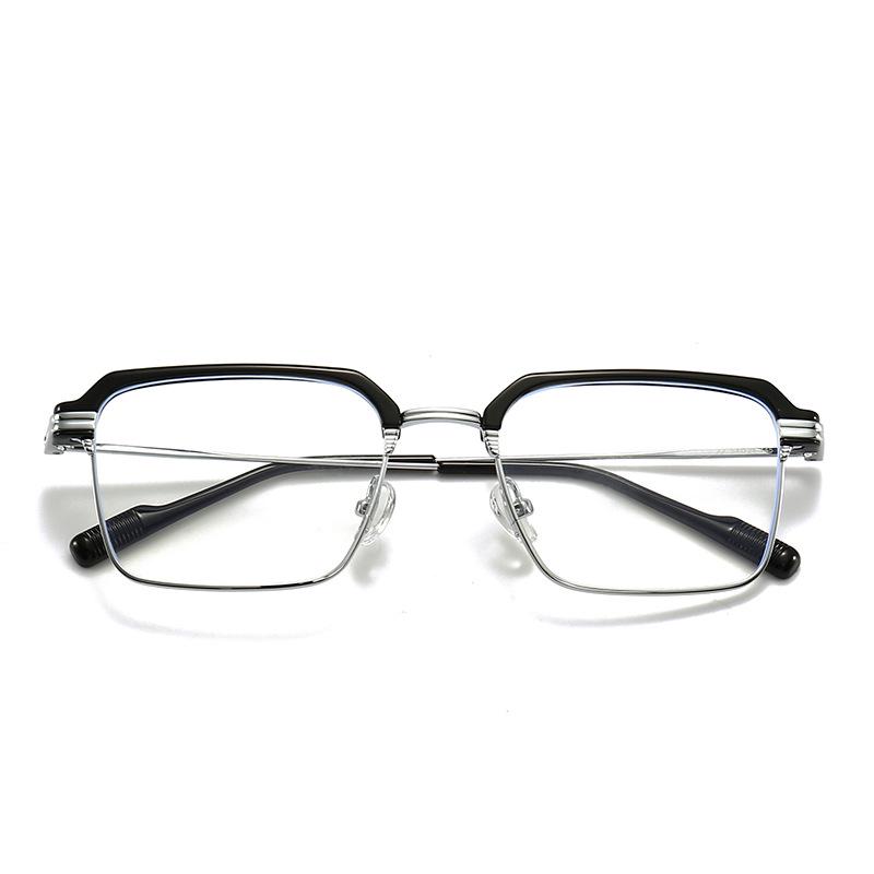 

Retro Men s Square Metal Eyeglass Frames - Anti-Blue Light