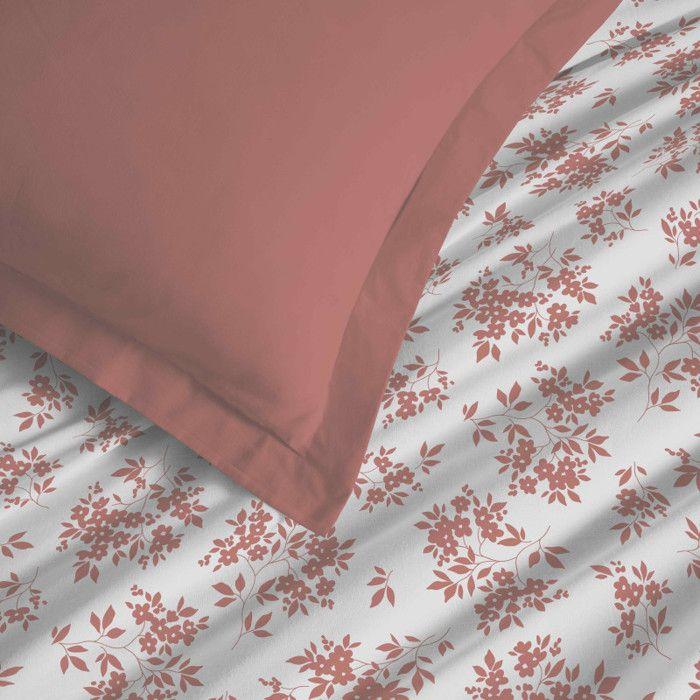Parure de draps 4 pièces "Vanessa" pour lit 140 x 190 cm Eloise Abricot