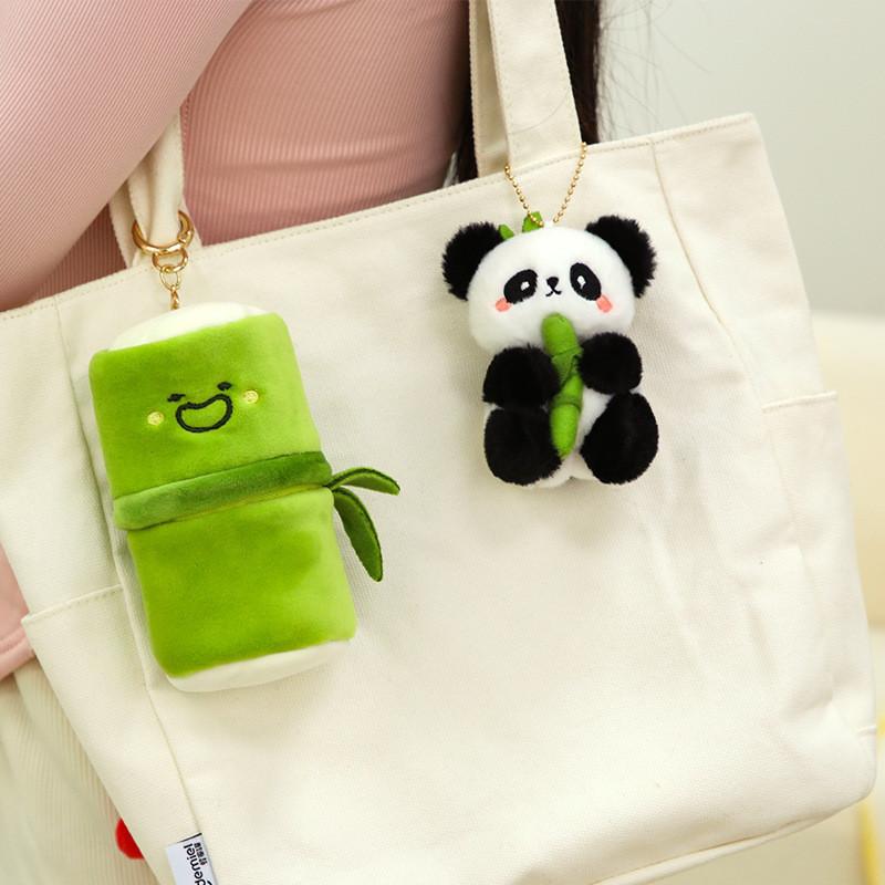 Panda Bamboo Plush Keychain Cute Stuffed Animal Backpack Pendant Gift Birthday