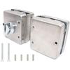 Hotel Anti-Theft Security 304 Stainless Steel 10-12mm Glass Lock 4 Bolts Both Sides Open Double Glass Door Lock