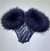 Jxwatcher Winter Women Warm Genuine Sheepskin Gloves Luxury Fur Trim Full Finger Fashion Leather Gloves