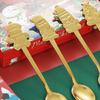 4Pcs Christmas Trees Santa Tea Spoon Gingerbreads Man Dessert Drink Mixing Spoon