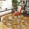 1pc Bunnies, Adorable Round Chair mat Area Rug - Non-Slip, Floor Mat for Office, Bedroom, home decor Christmas Gift p0811387