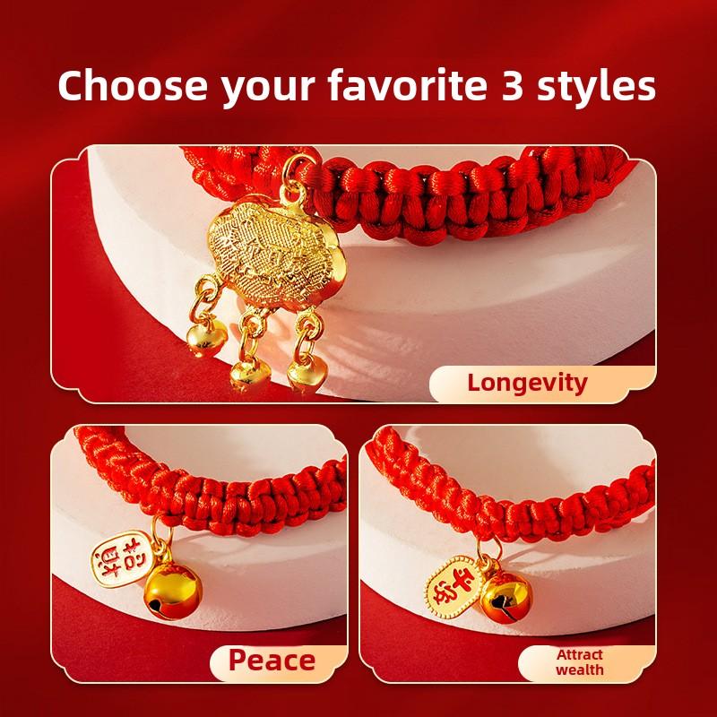 Dog New Year Red Rope Collar Chinese Style Red New Year Festive Bell Pendant Cat Adjustable Pet Collar