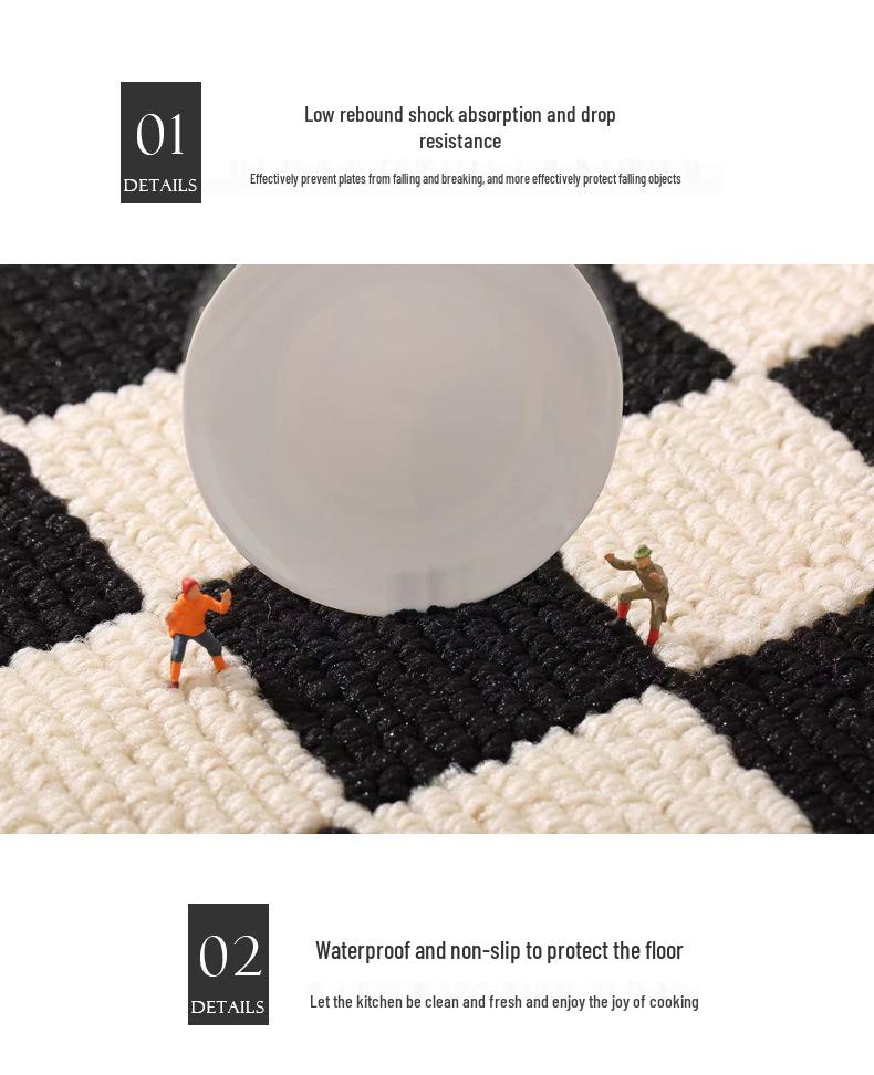 Waterproof, Oil-proof Kitchen Floor Mat - Durable, Non-slip, Dirt & Wear-resistant Carpet for Entrance Doors.