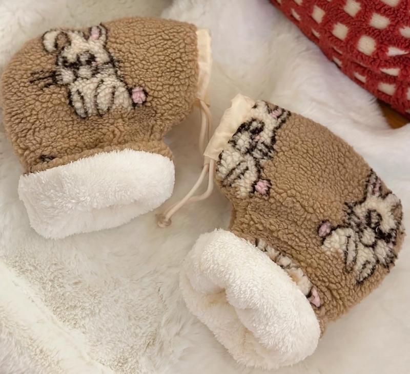 1 Pair Cartoon Scooter Mittens Children's Balance Car Gloves Warm and Soft Hand Gloves for Outdoor Sports Activities