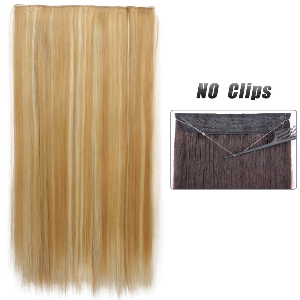 MERISIHAIR Women Fashion Long Straight Hair Extensions Synthetic Fiber Long Wavy Straight Invisible No Clips Hairpiece