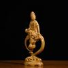 Solid woodGuanyin Buddha Bodhisattva Character Figurines Home Room Office Wealth Luck Feng Shui Decor Wood Carving Buddha Statue