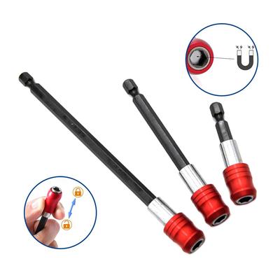 1PC Sechskantgriff Rot Dreiteiliges Set Schnellspanner Selbstsichernde Verlängerungsstange 60/100/150mm Schraubendreherkopf-Verlängerungsstange