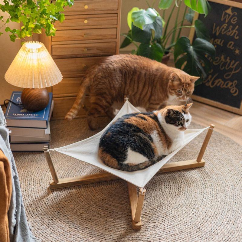 Removable Cat Loft Bed Wooden Wear-Resistant Cat Hammock Pet Hammock Space Saving Hammock Cat Bed