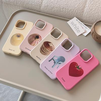 Ins Style Frucht für Apple 16Pro Max Handyhülle für IPhone17 Künstlerische Persönlichkeit 14 Silikon 13 Weich 15