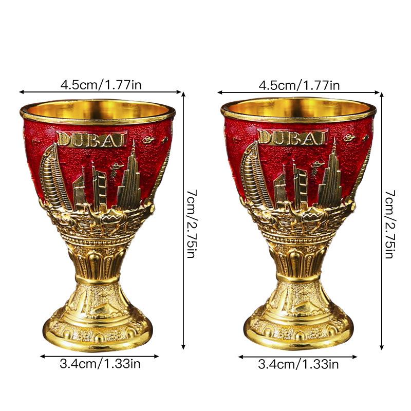 Дубайский металлический бокал для вина простой креативный узор Европейский винный бокал Европейская чашка для байцзю бытовой Русский бокал