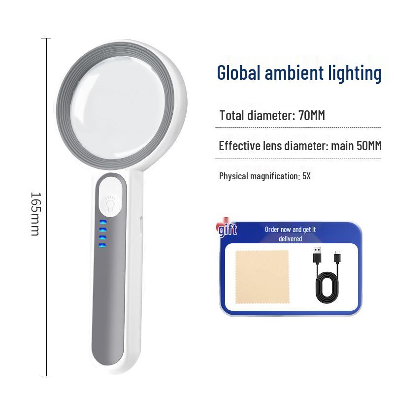 HD 90x Magnifying Glass with Light for Reading, Electronics, Jewelry, Antiques, and Coins