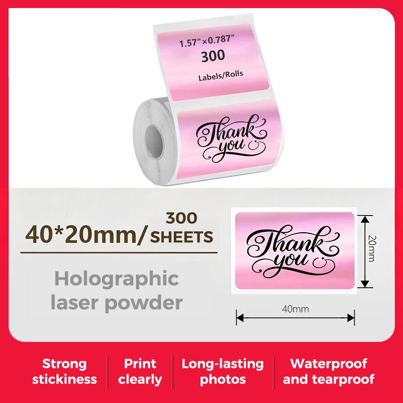 Laser Print Self Adhesive Thermal Label Roll 40x20mm 1 Roll Compatible with M110 M120 M200 M220 Munbyn Printers