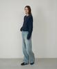 DEHEVE Check Henley-Neck Sweatshirt [Navy]