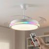 Ventilateur de plafond avec lumière LED RGB, pales rétractables, 6 vitesses, moteur DC et télécommande InnovaGoods VENTILATEUR