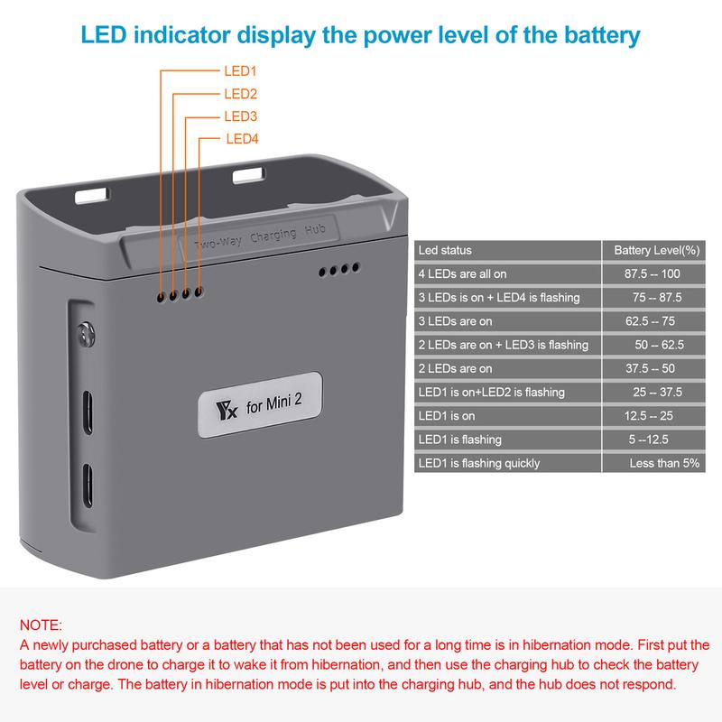 For DJI Mini 2/ Mini 2SE/ Mini 4K  Battery Charger Two Way Charging Hub for Mini 2/ Mini SE/ Mini 2 SE/ Mini 4K Accessories