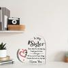 2D Flat Acrylic Heart-Shaped Sister Appreciation Gift Desktop Decoration Plaque, Home Decor Plaque Hanging Wall Art Decorative Garden Decoration for R