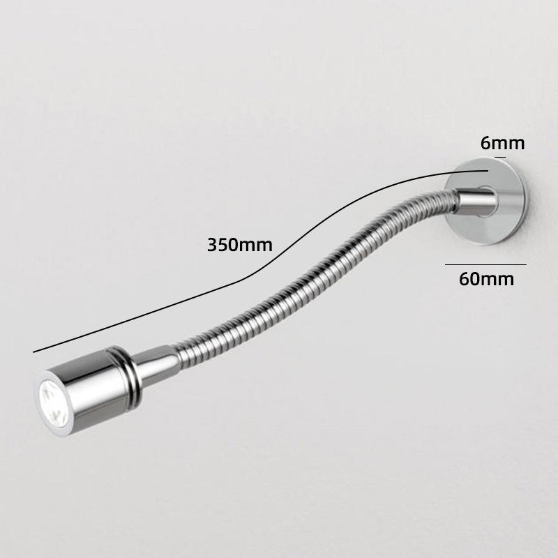 Lampă de perete flexibilă cu LED pentru citire cu gât de gâscă, lumina de perete modernă, montată pe perete, pentru dormitor, reflectoare pentru studiul de inginerie hotelieră