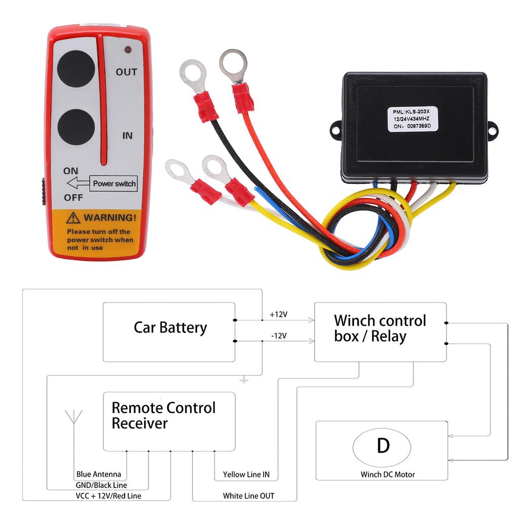   Winch Wireless Remote Control   Kit with Receiver 12V 24V for Truck   ATV SUV