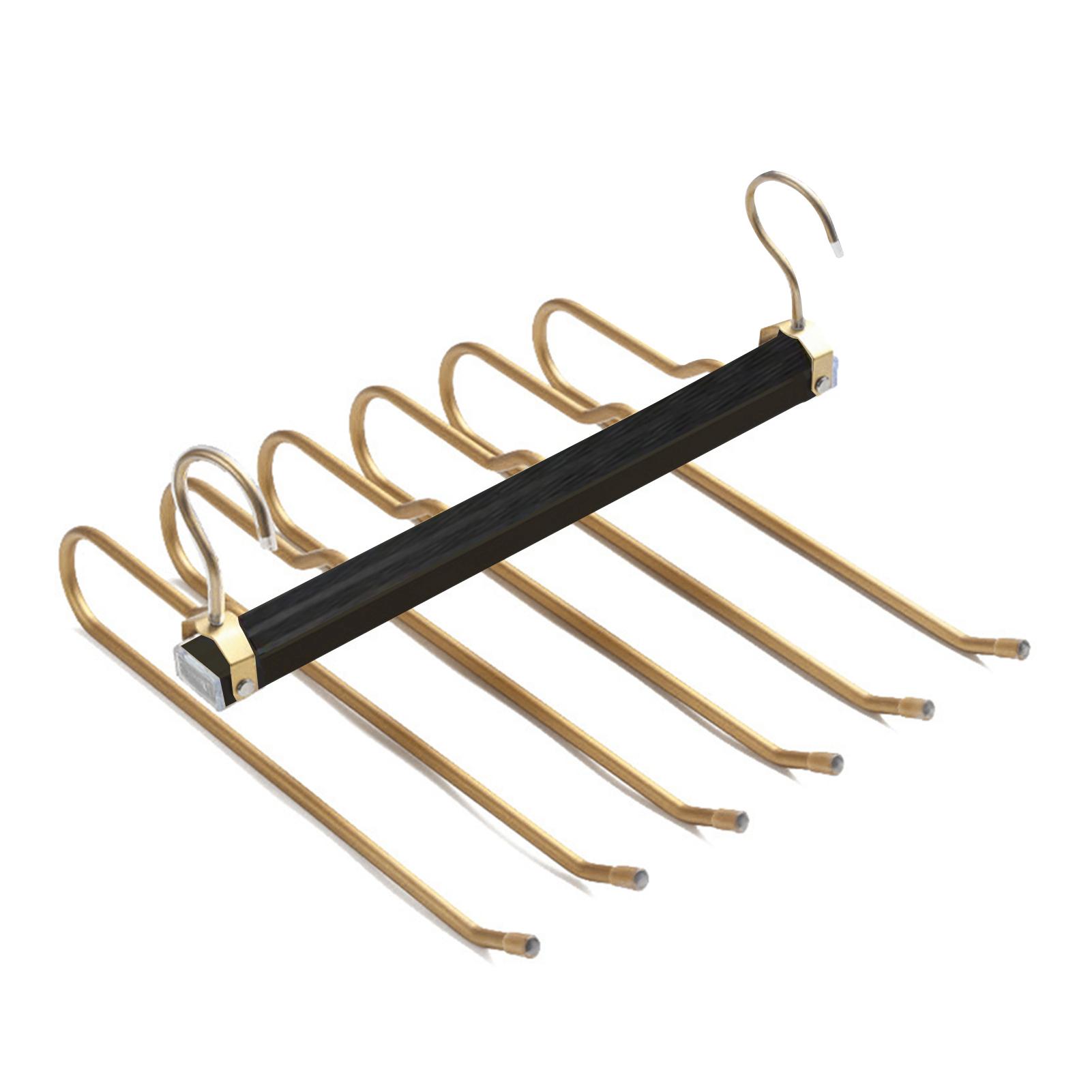 

Вешалка для брюк Magic Pants 6 в 1, многофункциональный держатель для хранения вещей для путешествий и дома, многослойная алюминиевая вешалка для брюк с вращающимся на 360 крючком