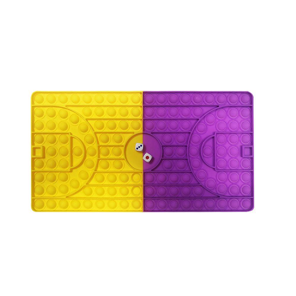 

Colorful Silicone Rainbow Chess Board Basketball Pop It Toy For All Ages Purple Yellow