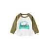 Kids Letter Raglan Sleeve T-shirt Spring and Autumn Boys' round Neck Car Bottoming Shirt Children Casual Long Sleeves Tops