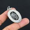 Oval Natural Black Fossil Coral Sterling Silver Ethnic Bezel New Pendant Jewelry