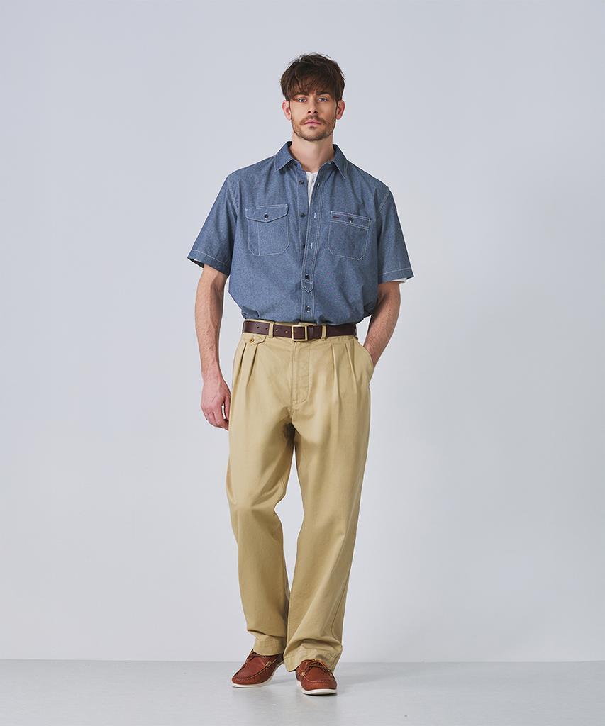 Geonjiulleunseu Cotton Double-Pleat Chino Pants Collection
