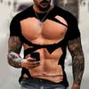 3D Casual Faux Hole Slit Print T Shirt Men White Black Summer Tee Man O Neck Short Sleeve Loose Tops Breathable Couples T Shirts