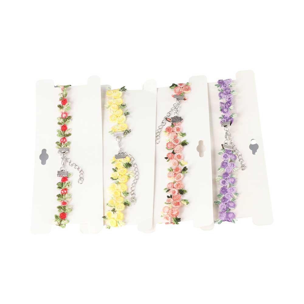 Gifts Girls Romantic Floral Sweet Embroidery Choker Chain Jewelry Clavicle Chain Flower Necklace