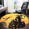 1PCHaunted Castle Office Round Area Rug,  Mat Suitable For Office, Under Office Chairs Bedroom Living Room Home Decor, Room Deco