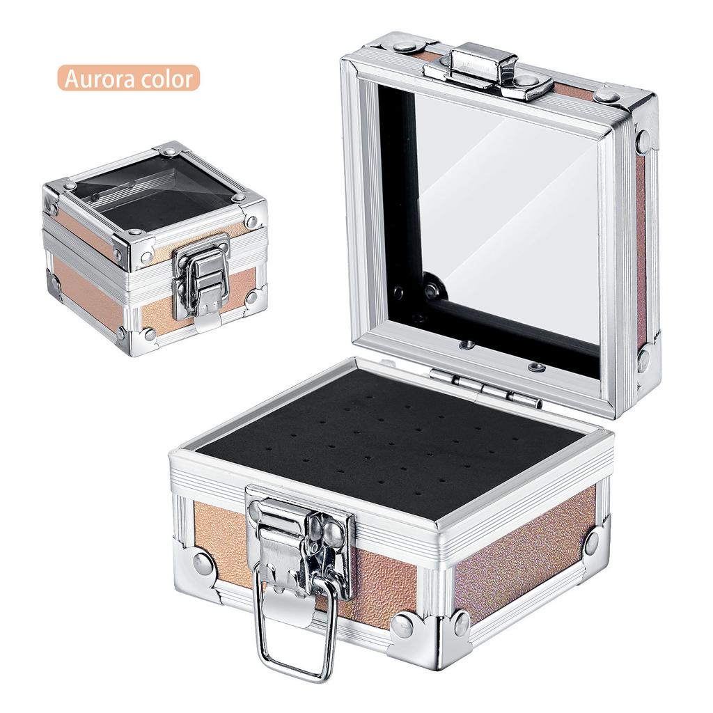 Professional 25 Holes - Aluminum Display Storage Box Nail Art Grinding Head Bit Storage Box for Acrylic Nail Art Tools