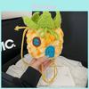 Handmade Knit Pineapple Crossbody Bag With Drawstring Closure For Casual Daily Use