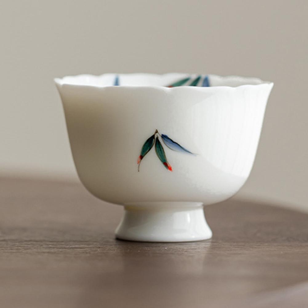 Transitional Chinese/Japanese Style Teacup Vintage Floral KungFu Teacup For Adults A