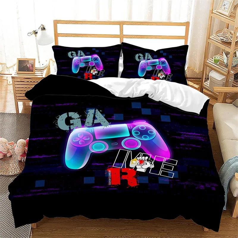 

Comforter Gamepad Gamer Bedding Set King For Boys Girls Teen Video Games Microfiber 3D Gaming Controller Bed Sets Comforter (quilt)-EU Single(135*200cm)3pcs