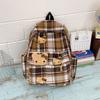 Schultasche Japanischer Stil Herbst und Winter Retro Karomuster Schultasche weiblich, Koreanische Version High-School-Schüler Mittelstufen-Schüler Rucksack