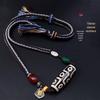 Handmade Tibetan Braided Rope Necklace with Dzi Bead, Adjustable Clavicle Chain Pendant
