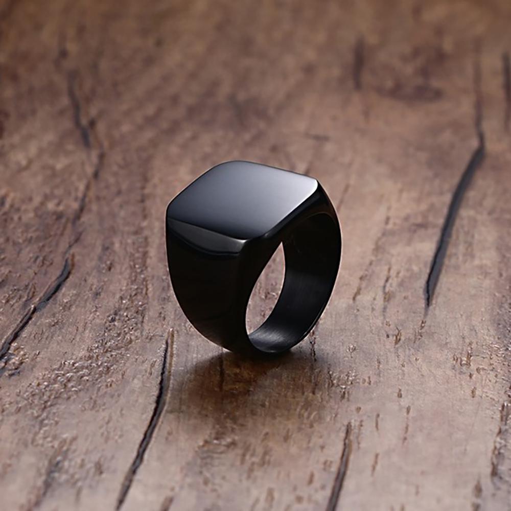 2025 Minimalist 26-Letter Smooth Titanium Steel Ring, Stainless Steel, 18MM Wide, Unisex