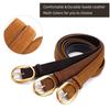 Fashion Women Skinny Belts Vintage Suede Cowhide Belt Gold Buckle Genuine Leather Belts Ladies Dress Coat Decoration Waistband