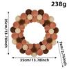 Multicolor Christmas Wreath With Pom Poms Nordic Style Door Wall Decor Holiday Window Display