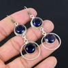 Natural London Topaz Gemstone Drop/Dangle Blue Earrings 925 Sterling Silver