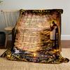 Psalms Chapter 23 with Sacred ImageryFlannel Blanket for Bedroom, Living Room, Sofa, and Nap