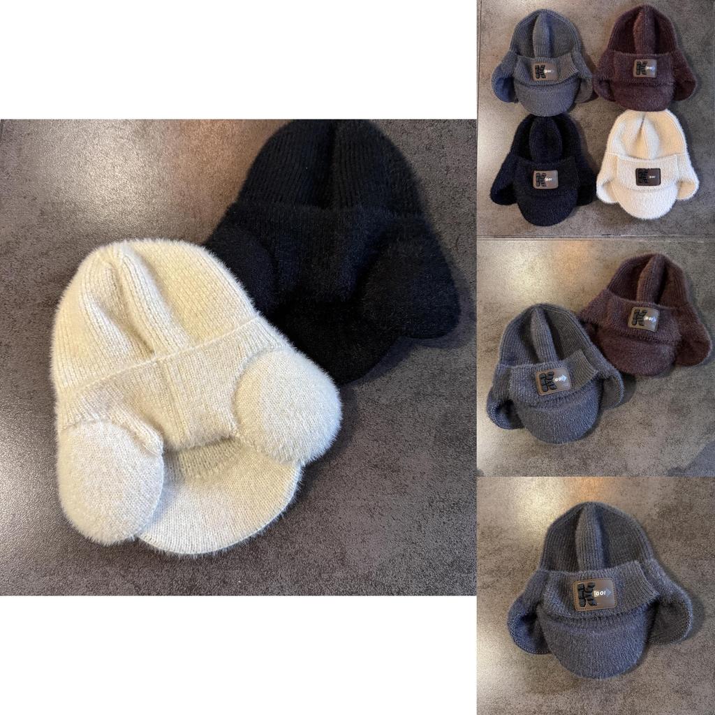 Mens Warm Fleece Beanie With Alphabet Embroidery And High Top Style For Winter Fashion