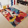 Modern Simple Area Rug for Home Living Room Color Graffiti Carpet Bedroom Rugs Non-slip Flannel Rug Machine Washable Doormat