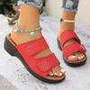 Large size spring and summer new fish mouth Velcro rhinestone slippers sandals women's shoes