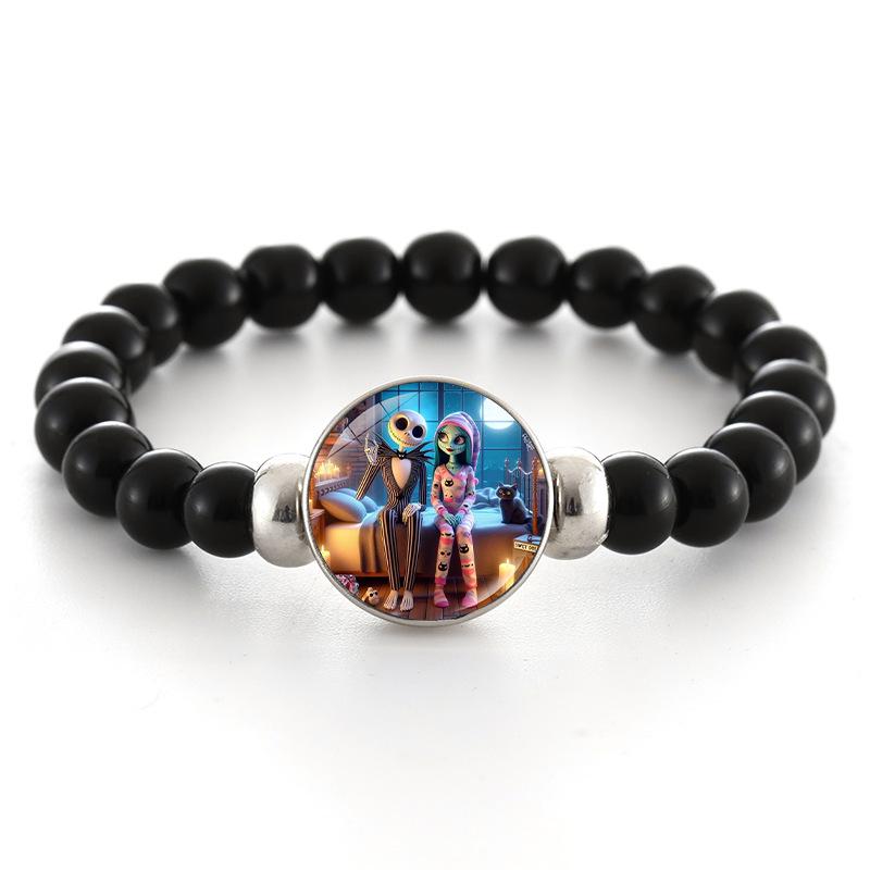 New Christmas Night Anime Snap Bracelet - Elastic Beaded Hand Jewelry