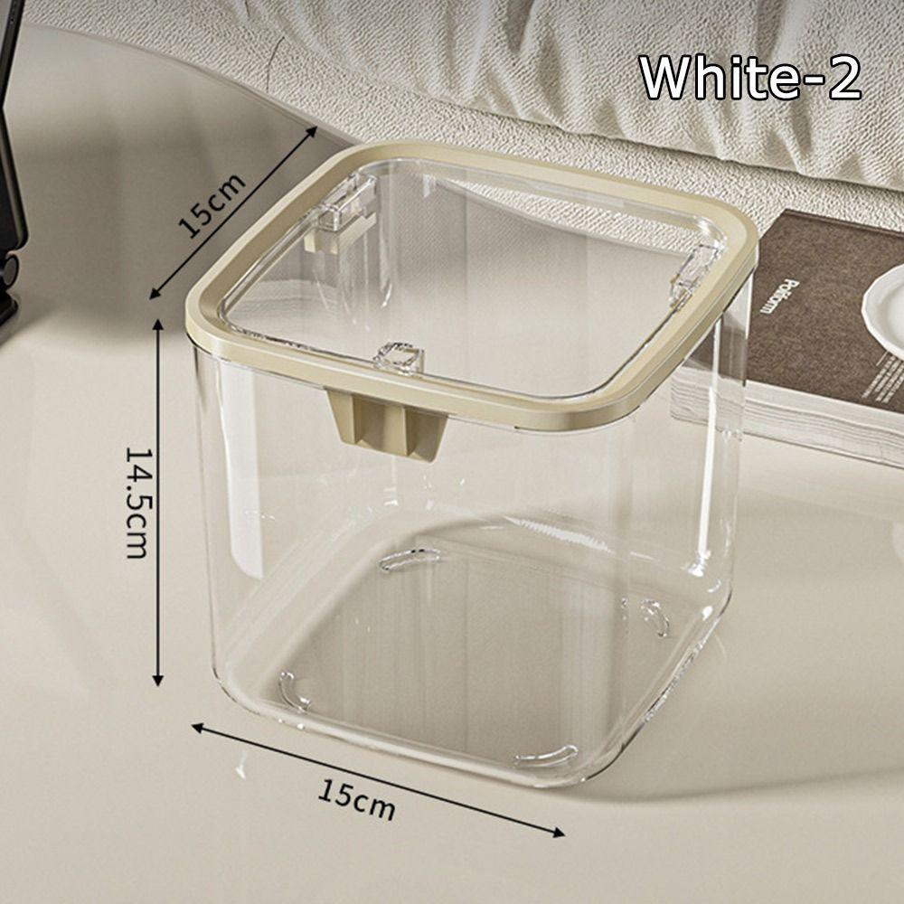 1Pcs Bedroom Desk Storage Box Transparent Trash Garbage Can New Desktop Bin